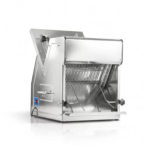 Tisch-Brotschneidemaschine – mit Brotrutsche, 31 Messer, 12 mm Schnittstärke