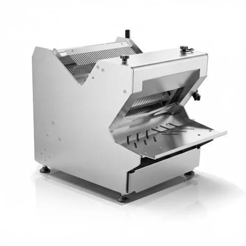 Tisch-Brotschneidemaschine – mit Andruckplatte, 34 Messer, 12 mm Schnittstärke