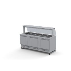   Hűtőpult 5xGN1/1 üveges felépítménnyel alsó hűtött tárolóval