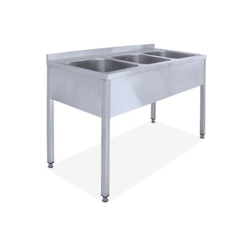 Hárommedencés mosogató - 400x400x300 mm