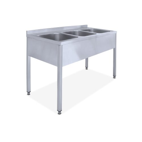 Hárommedencés mosogató - 500x500x300 mm