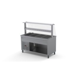 Hűtőpult 4xGN1/1 üveges felépítménnyel üvegpolccal