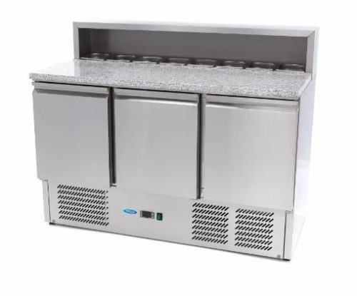 Pizzapult - Maxima 3 Ajtós, 400 L, Rozsdamentes Acél Burkolattal