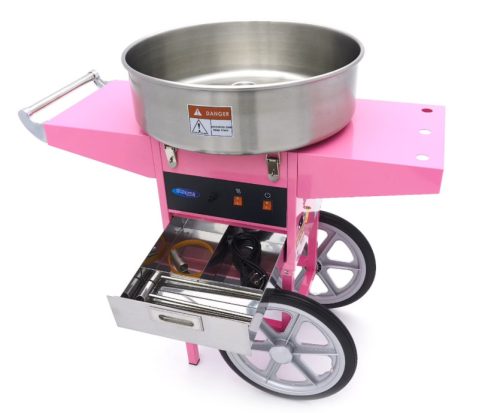 Vattacukor készítő gép – Ø 52cm – Rózsaszín – Kocsival
