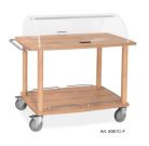 Kocsik - Metalcarrelli fa szerviz kocsi tetővel, több színben