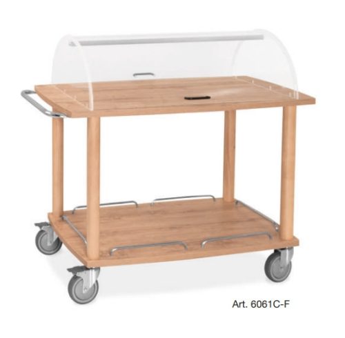 Kocsik - Metalcarrelli fa szerviz kocsi tetővel, több színben