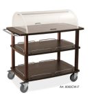 Kocsik - Metalcarrelli fa szerviz kocsi tetővel, több színben