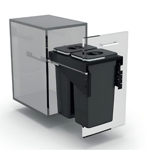 Beépíthető hulladékgyűjtő - Ekotech Front 40 2x26 liter