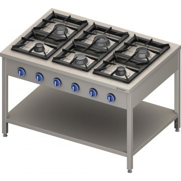 Ipari gáztűzhely - STALGAST 6 égős, 32,5 kW