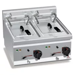   Asztali ipari olajsütő - Berto's E6F10-6B elektromos, 10+10 literes