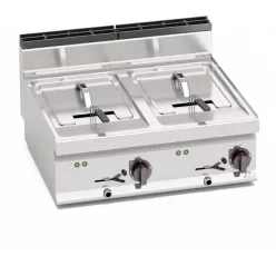   Asztali ipari olajsütő - Berto's E7F10-8B elektromos, 10+10 literes