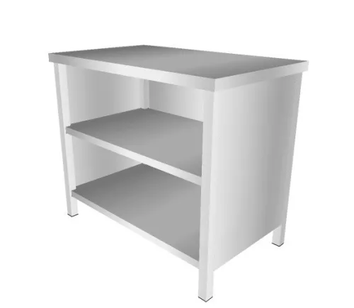 Serie 600, 3-seitig verkleidet - Edelstahl-Arbeitstisch 800x600x850 mm