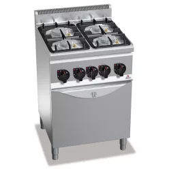   Ipari gáztűzhely - Berto's G6F4PW+FG1 4 égőfejes alsó sütővel