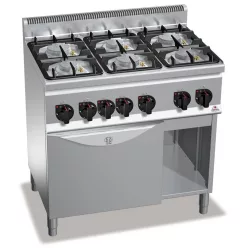   Ipari gáztűzhely - Berto's G6F6PW+FG1 6 égőfejes, alsó sütővel