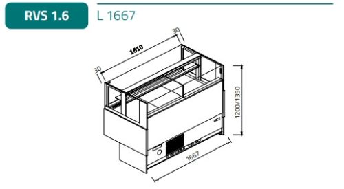 Süteményes hűtő - FB Ranieri Grace RVS 1.6