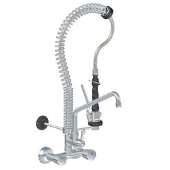   Csaptelepek és zuhanyok - Fali zuhany, MINI, kétgombos csapteleppel és kifolyóval