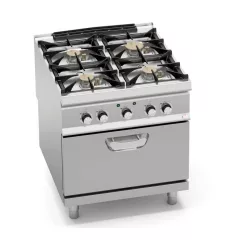   Ipari gáztűzhely - Berto's SG9F4PS+FE2 4 lángos, elektromos alsó sütővel