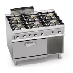   Ipari gáztűzhely - Berto's SG9F6PS+FG 6 égős, gázos alsó sütővel
