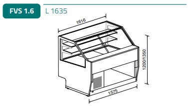 Süteményes hűtő - FB Ranieri Virna FVS 1.6
