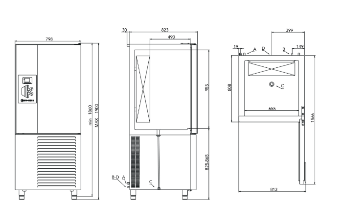 sokkoló hűtő műszaki rajz